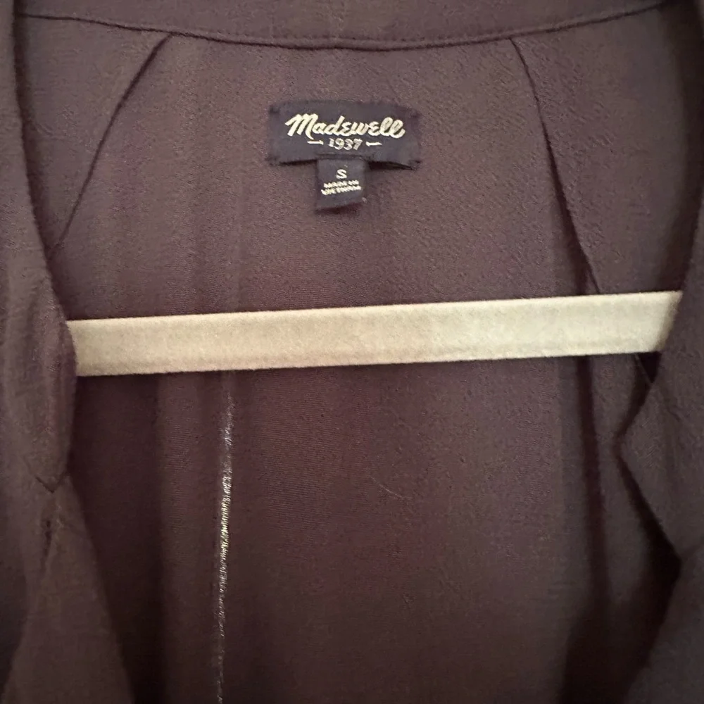 Madewell jumpsuit navy size S button front v neck collar long sleeve - Picture 6 of 6